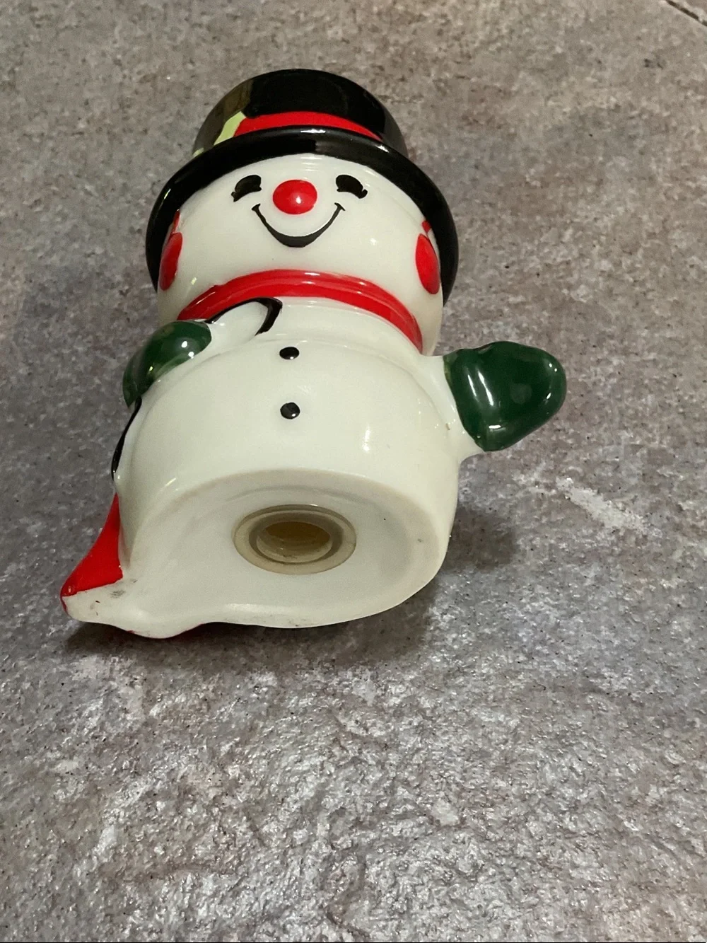 Hallmark Cream, Black, Red and Green Ceramic Snowman Couple Figurines